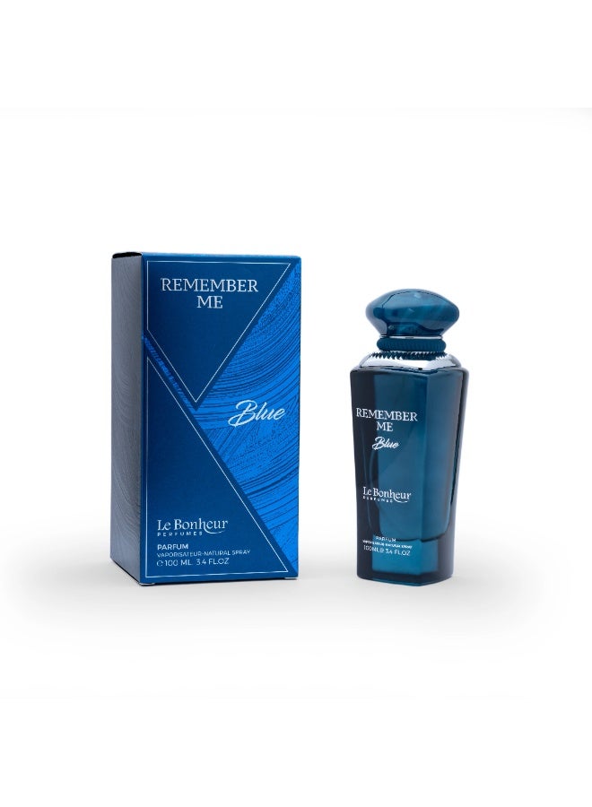 Le Bonheur Perfumes ALMAS PERFUMES REMEMBER ME BLUE Eau De Parfum 100ml Men Luxury Fresh Oriental Fougere Scent – Long Lasting Perfume Spray with Exotic Maninka Fruit, Crisp Apple, Patchouli & Sandalwood for Men - Image 1